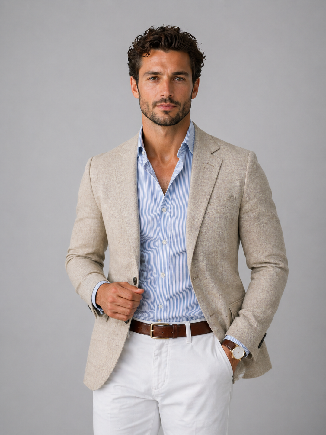 Blazer de punto masculino elegante