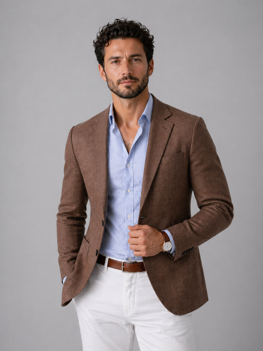 Blazer de punto masculino elegante