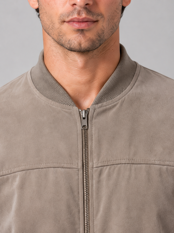 Chaqueta Bomber con Cremallera Casual