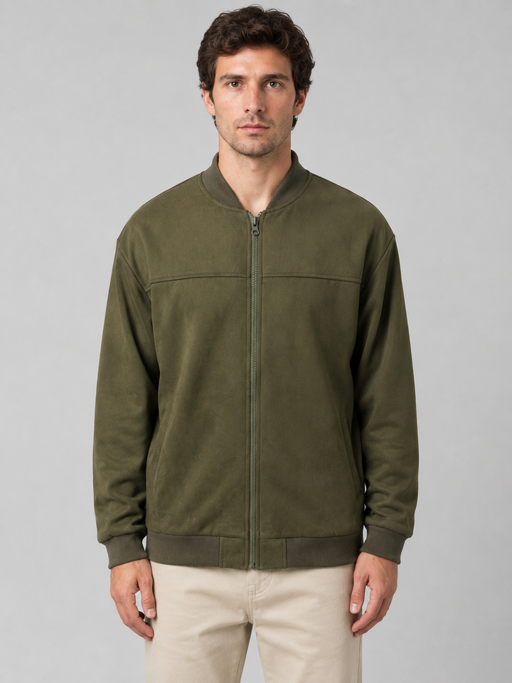Chaqueta Bomber con Cremallera Casual