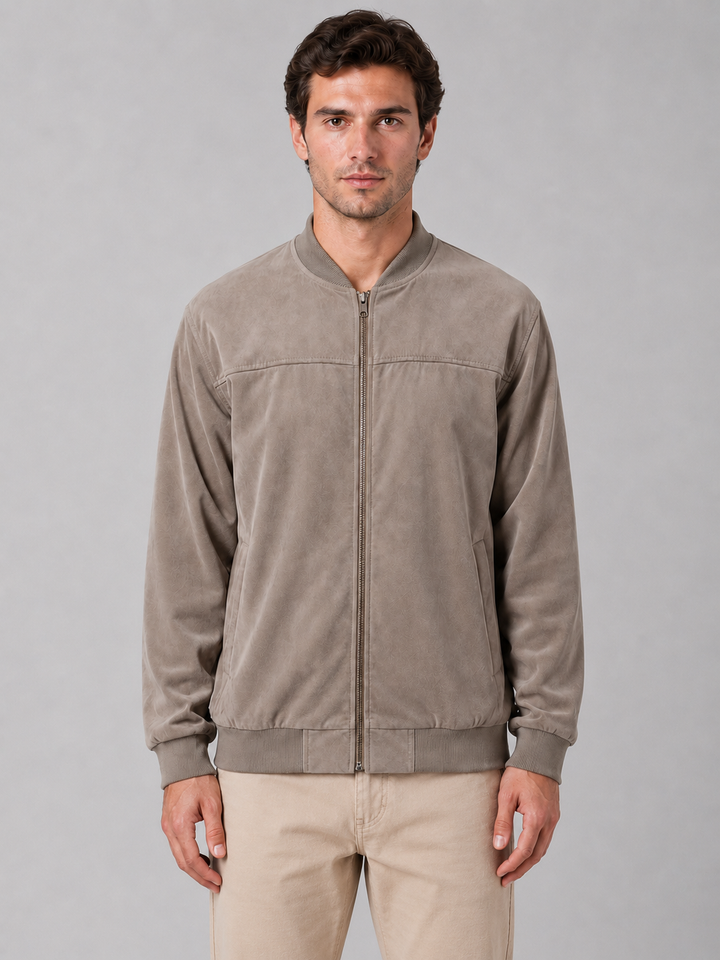 Chaqueta Bomber con Cremallera Casual