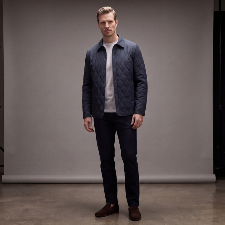 Chaqueta masculina acolchada de rombos
