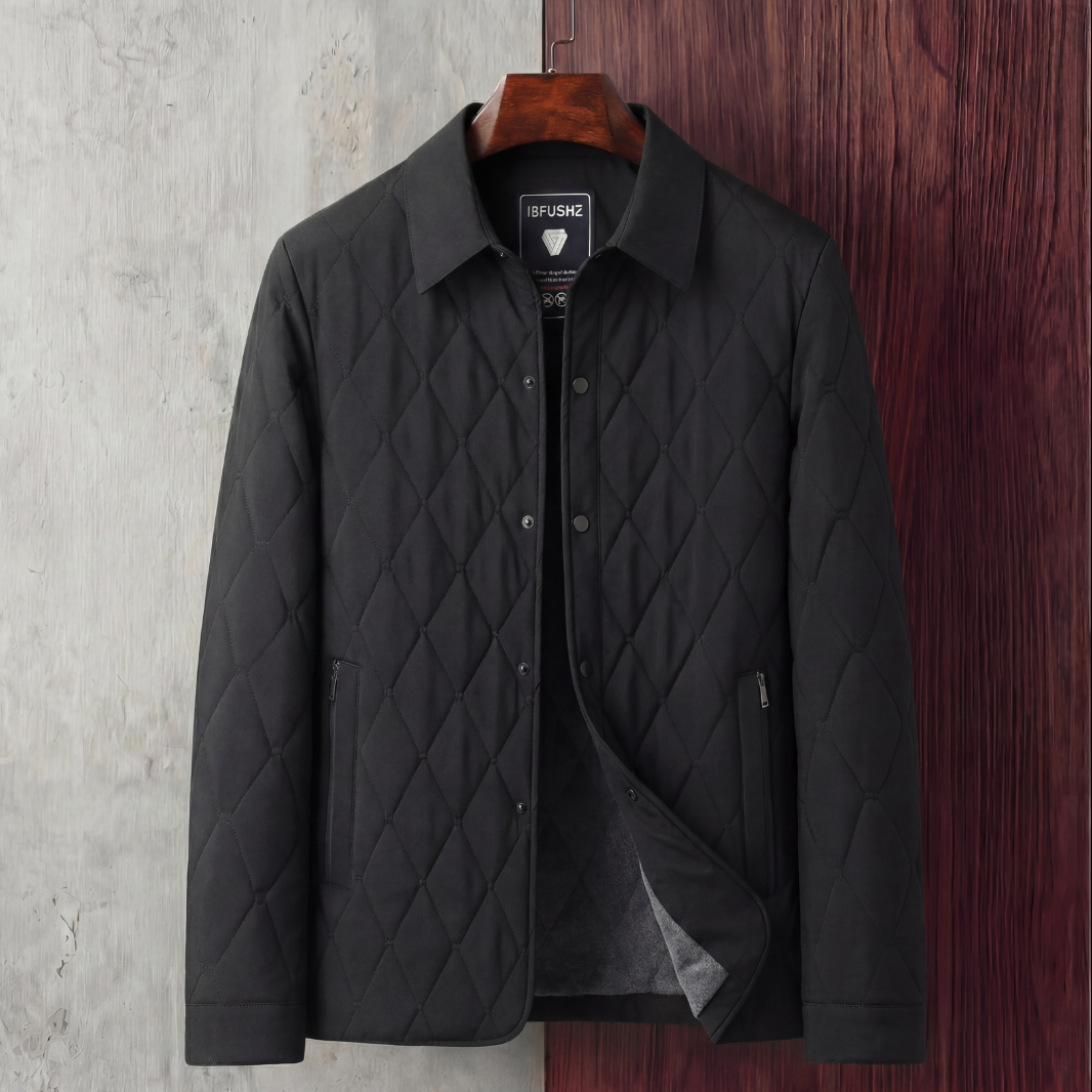 Chaqueta masculina acolchada de rombos
