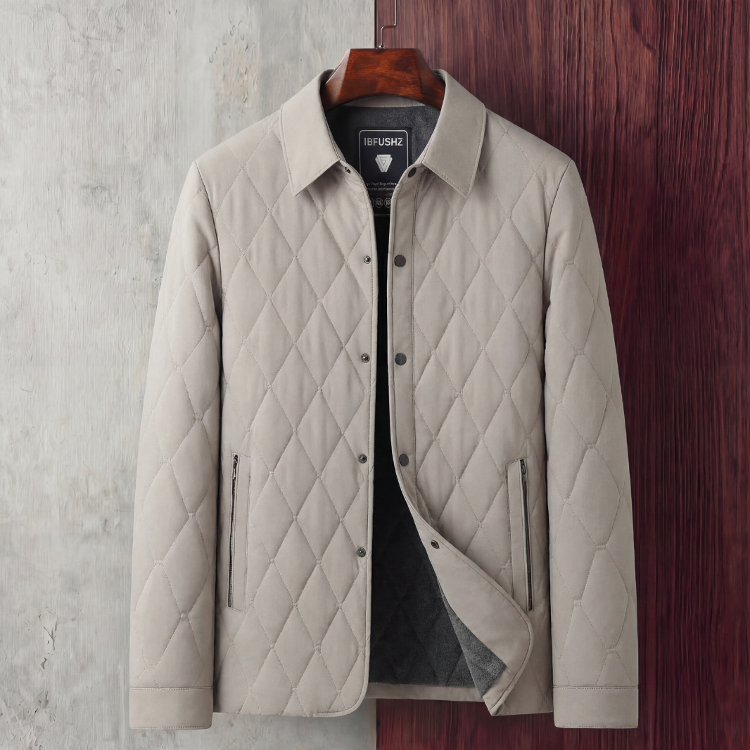 Chaqueta masculina acolchada de rombos