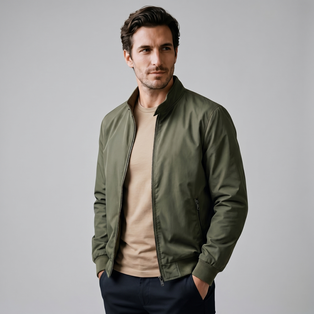 Chaqueta bomber de cuello alto