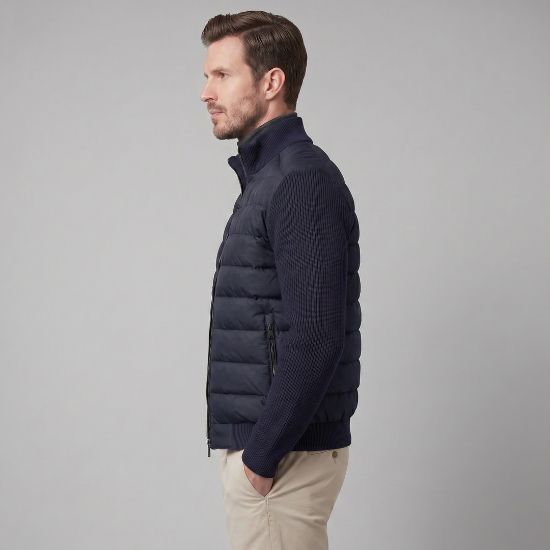 Chaqueta híbrida acolchada de punto