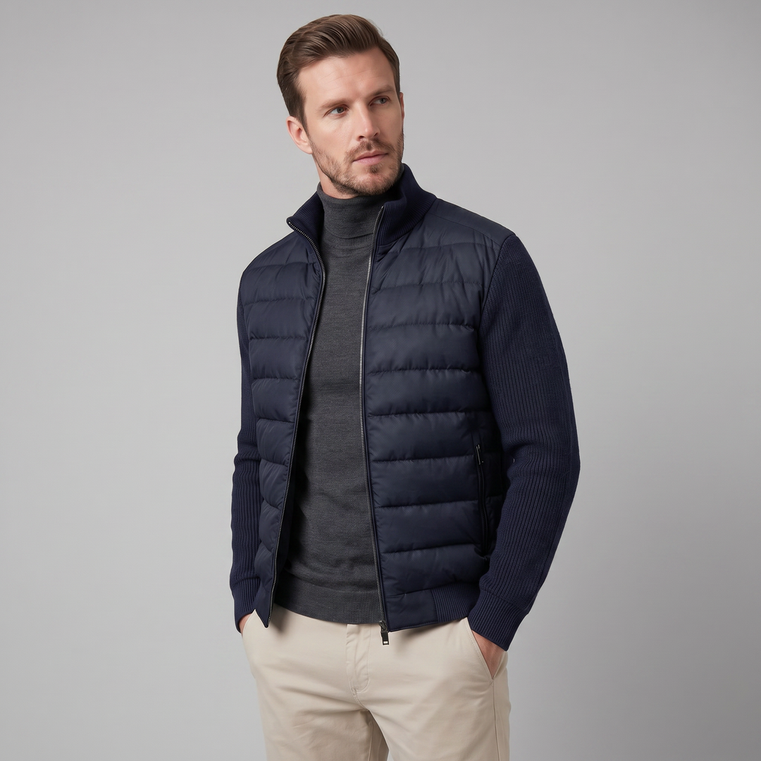 Chaqueta híbrida acolchada de punto