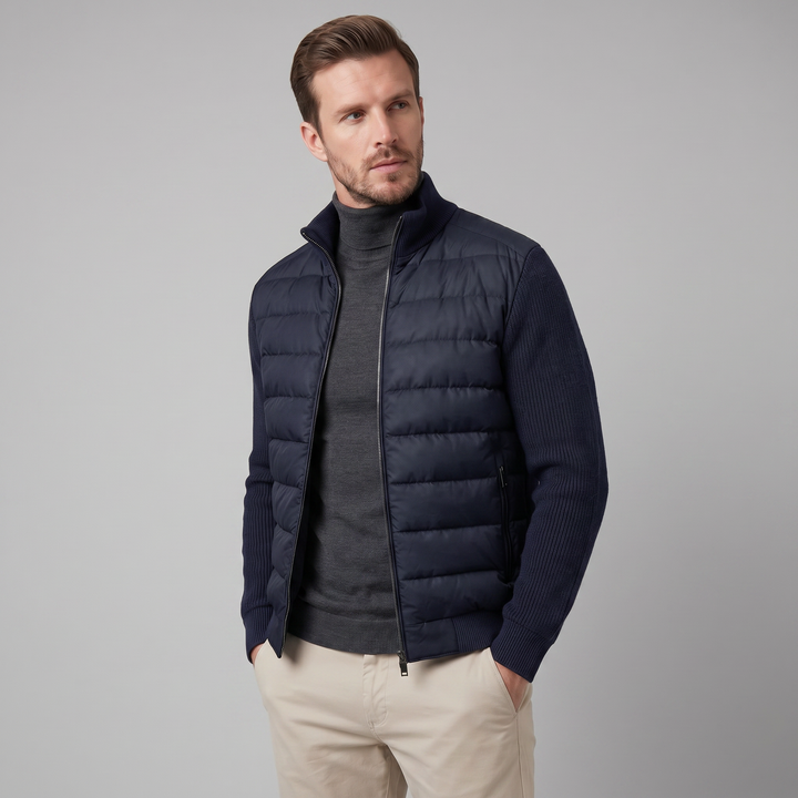 Chaqueta híbrida acolchada de punto