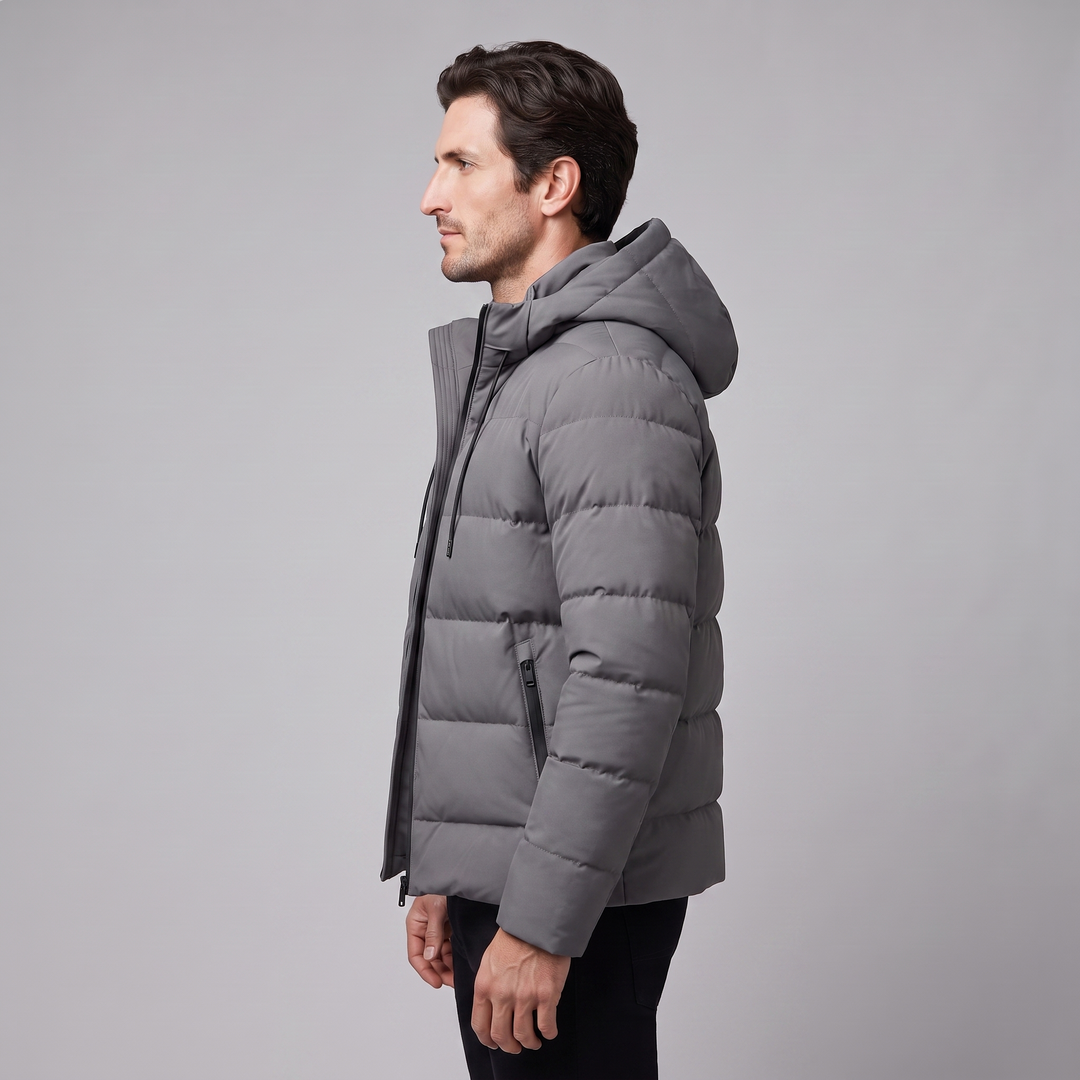 Chaqueta acolchada masculina resistente al clima