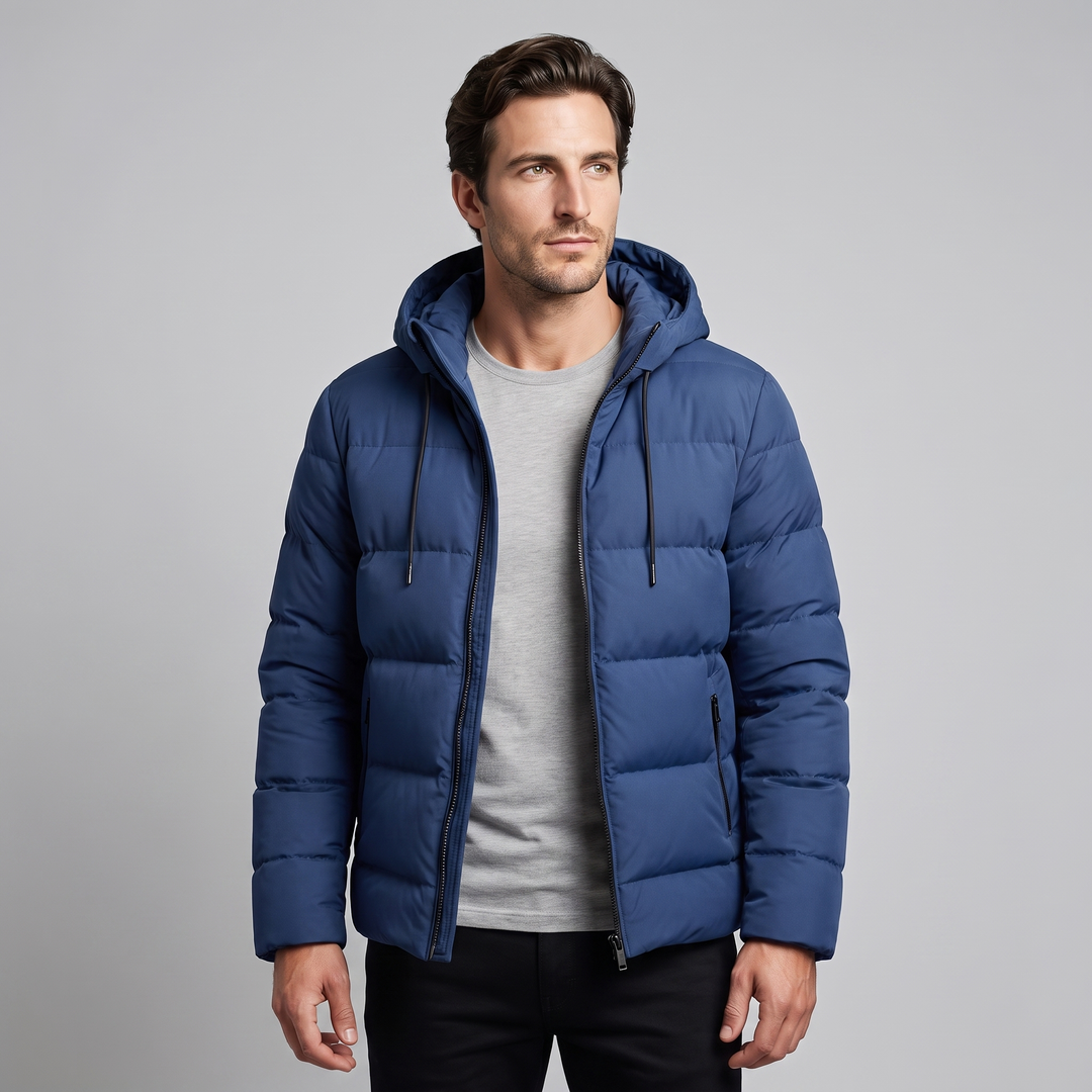 Chaqueta acolchada masculina resistente al clima