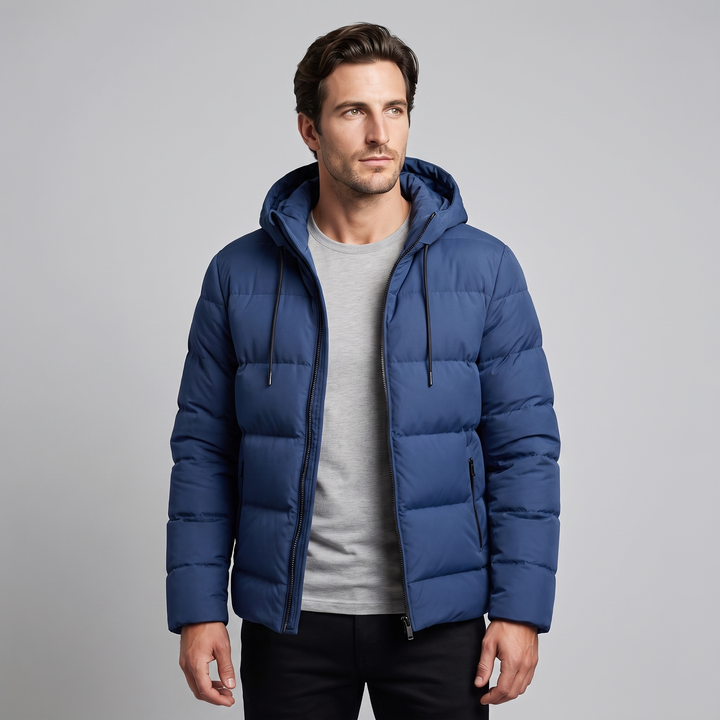 Chaqueta acolchada masculina resistente al clima