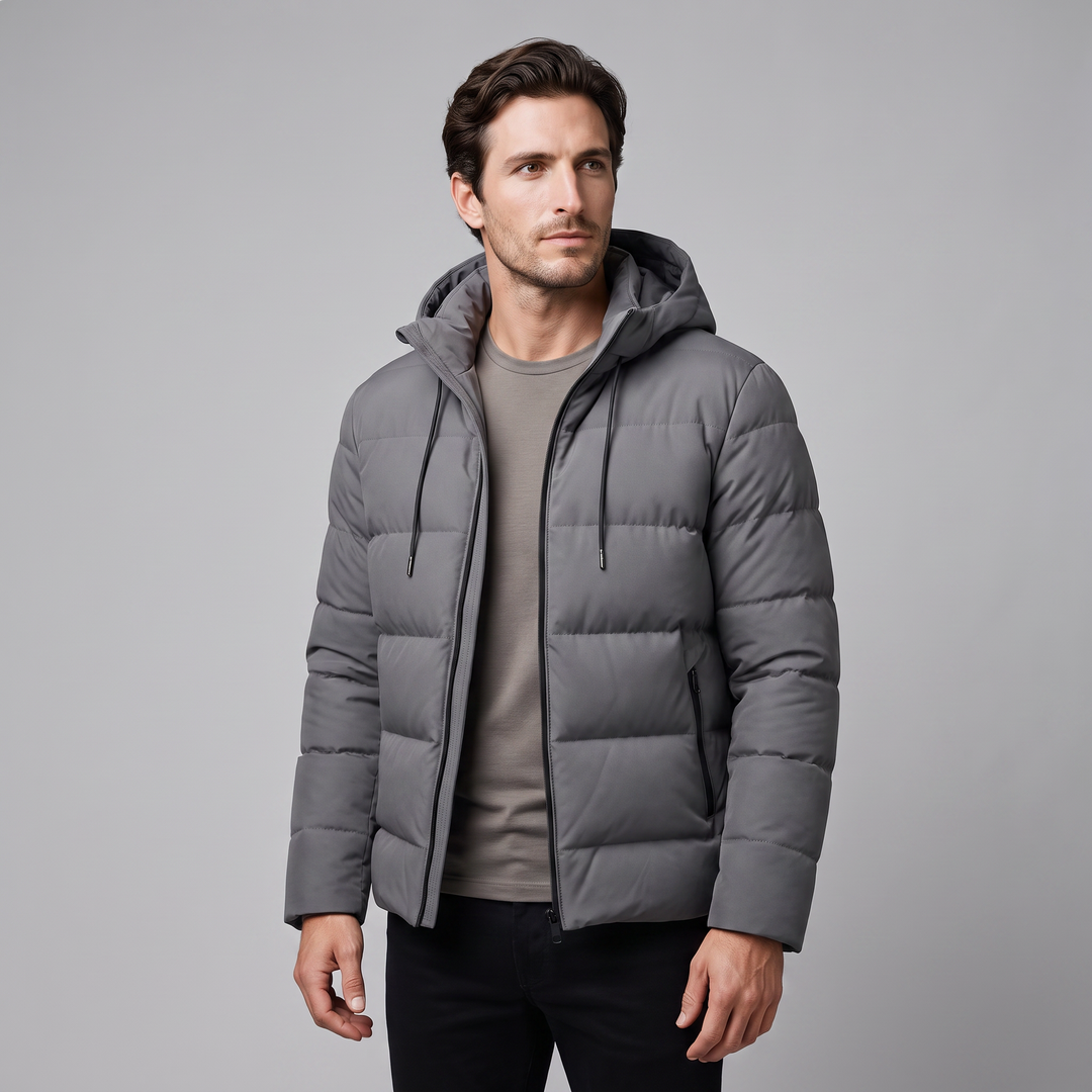 Chaqueta acolchada masculina resistente al clima