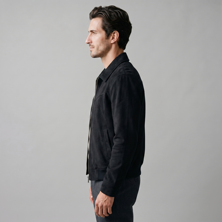 Chaqueta Harrington de ante premium