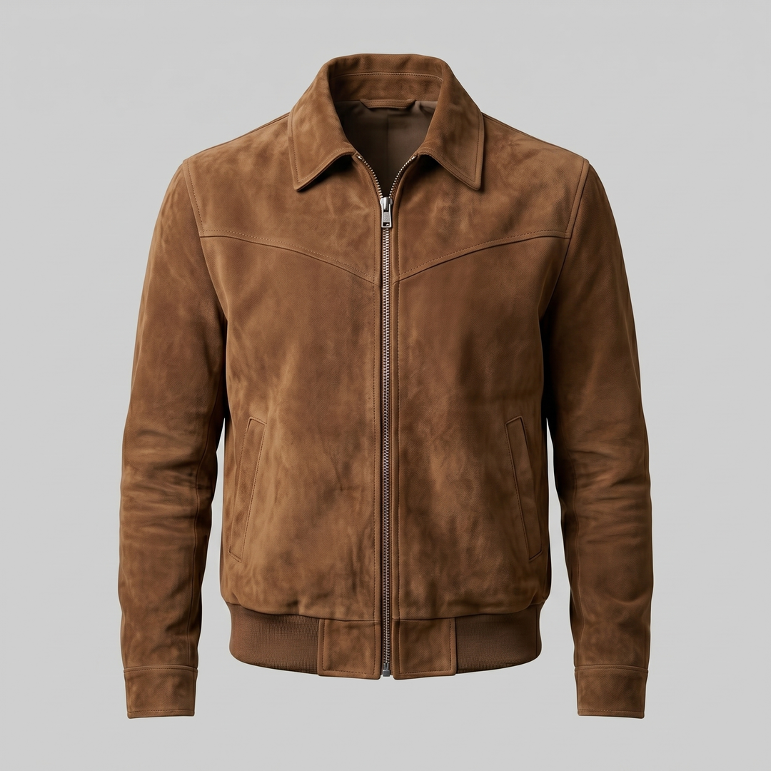 Chaqueta Harrington de ante premium
