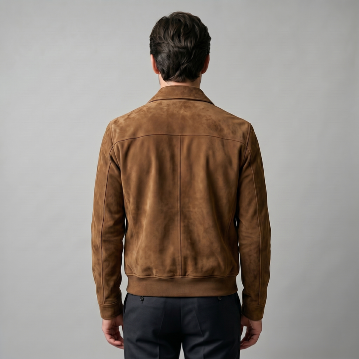 Chaqueta Harrington de ante premium