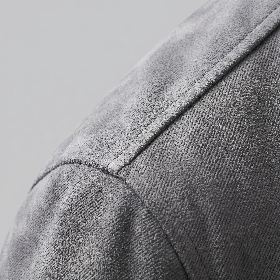 Chaqueta de ante con cremallera hombre