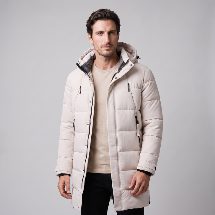 Parka acolchada cortavientos masculina