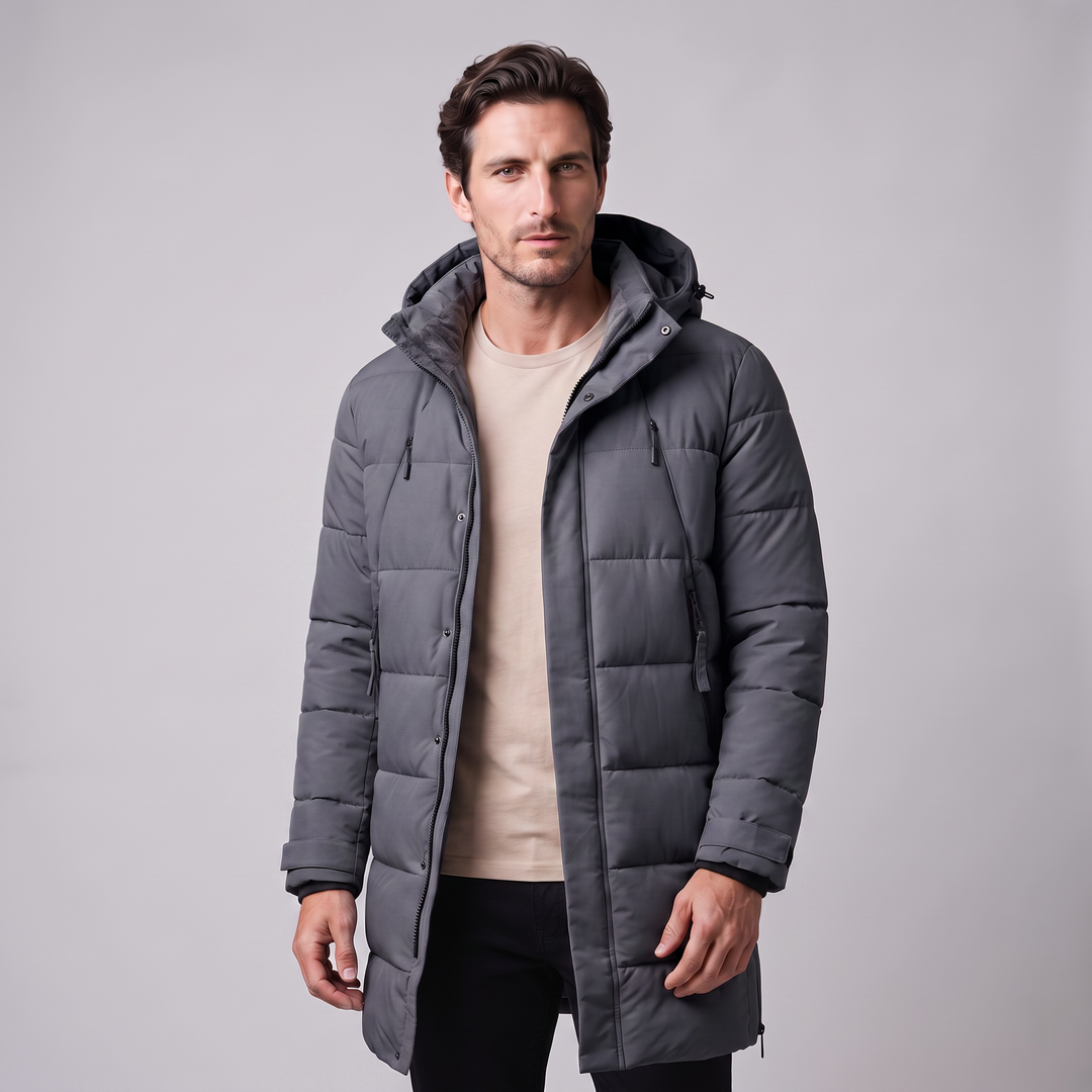 Parka acolchada cortavientos masculina