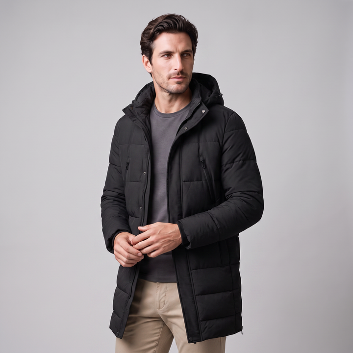 Parka acolchada cortavientos masculina