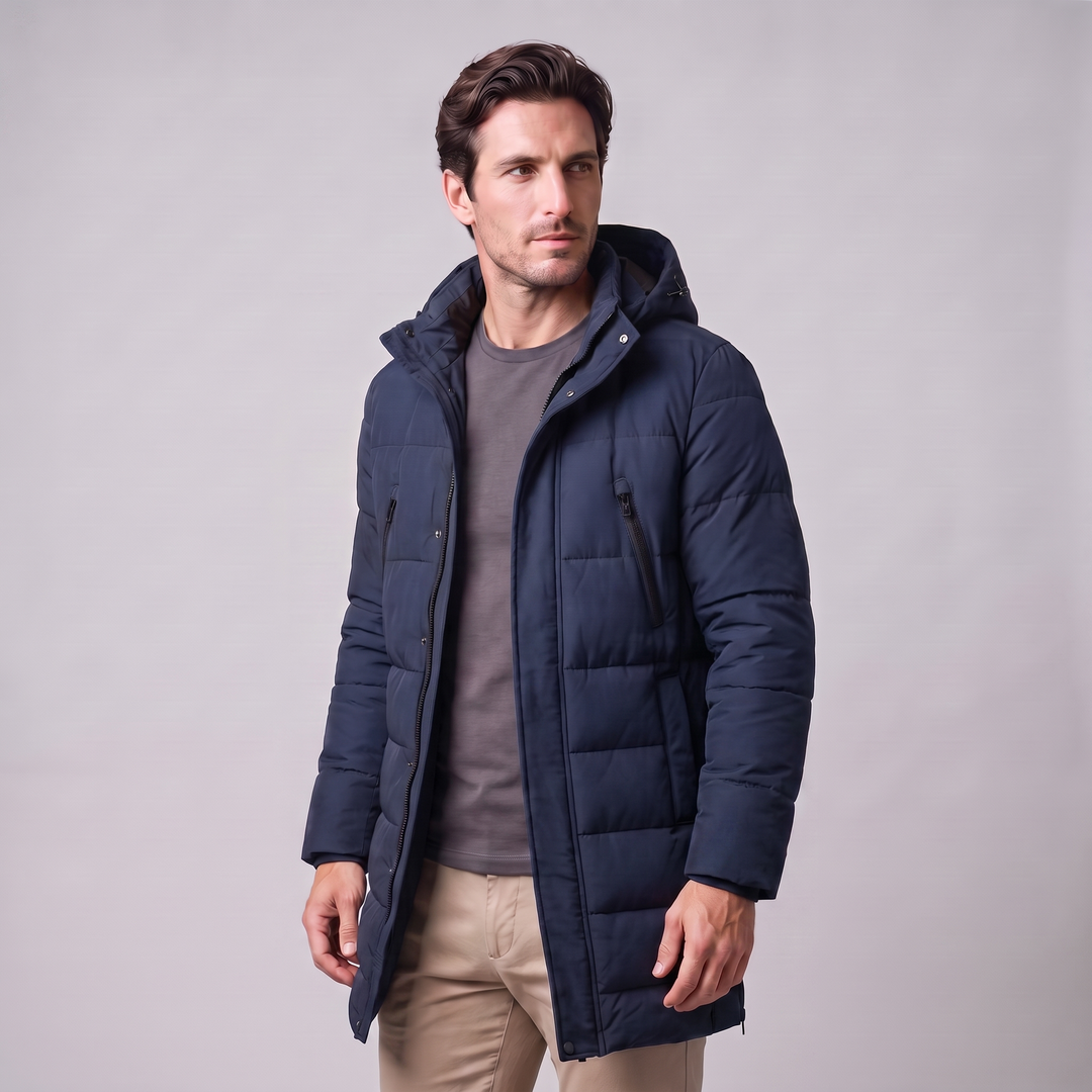 Parka acolchada cortavientos masculina