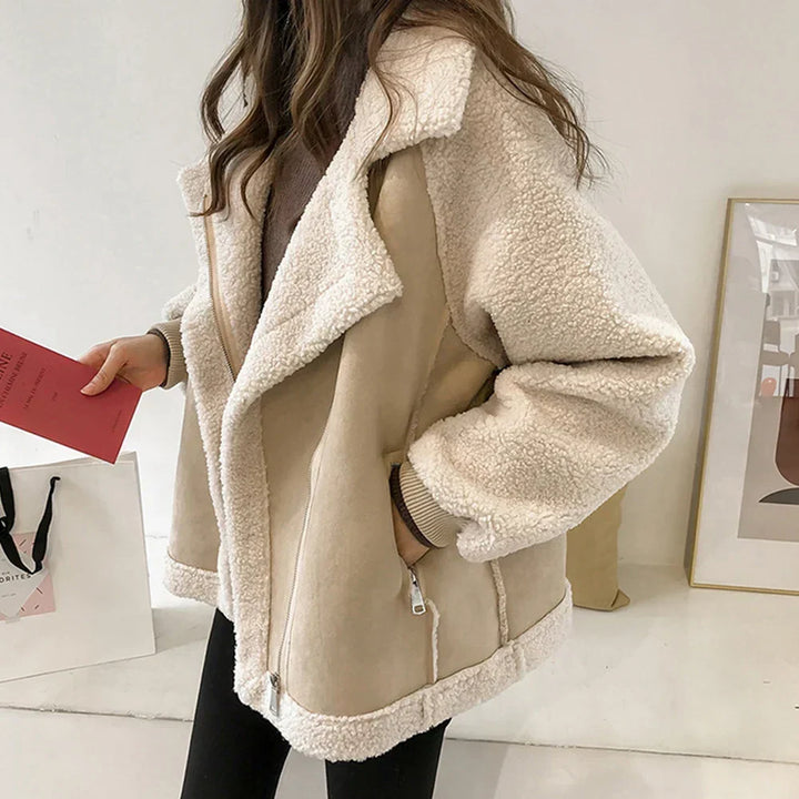 Chaqueta de borreguito con cremallera