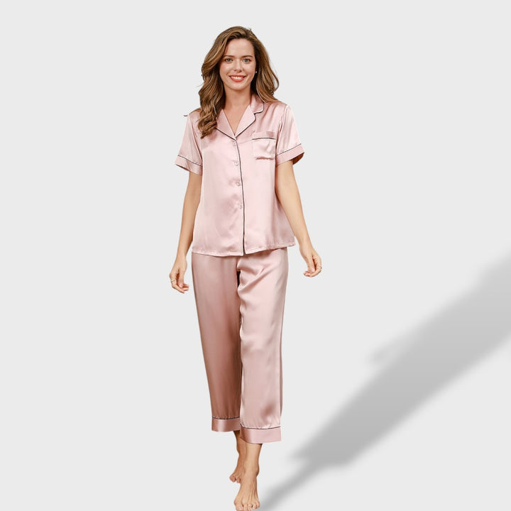 Inés™ | Pijama con piping mujer