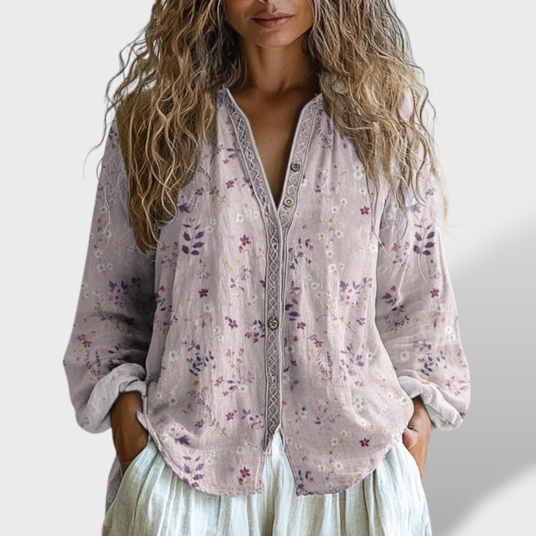 Ámbar™ | Blusa Vintage Hojas