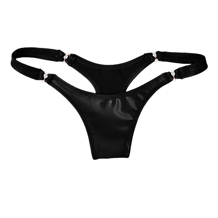 Tanga Efecto Cuero Tirantes Ajustables