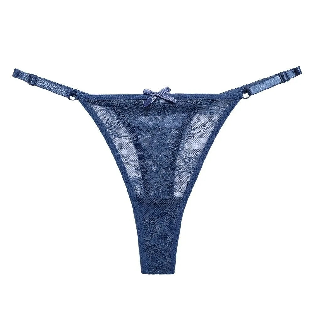 Tanga Malla Encaje Lazo Ajustable