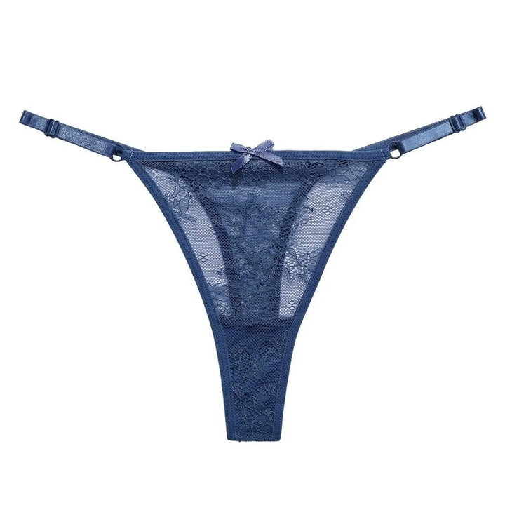 Tanga Malla Encaje Lazo Ajustable