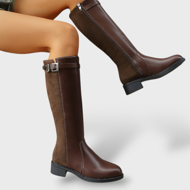 Botas Altas Retro con Hebilla – Estilo Caballero Moderno