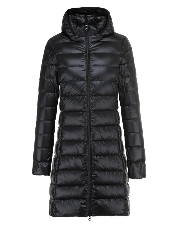 Abrigo Largo de Plumón Acolchado