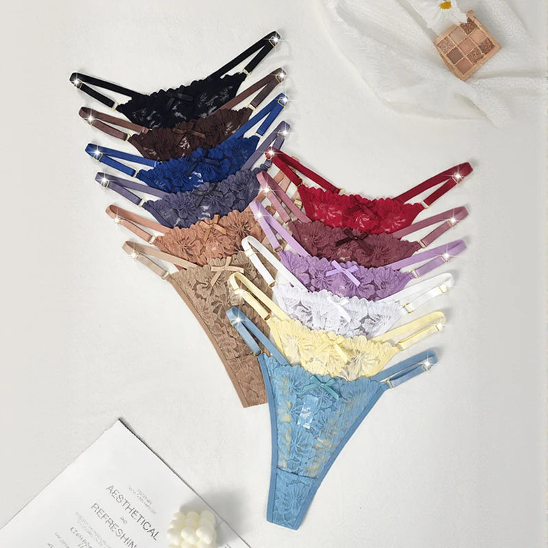 Pack 12 Tangas Encaje Multicolor