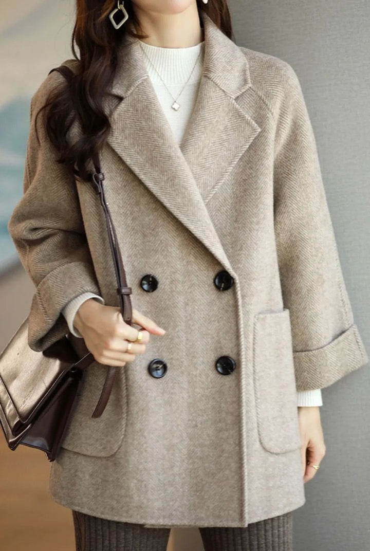 Abrigo Cruzado de Lana Premium