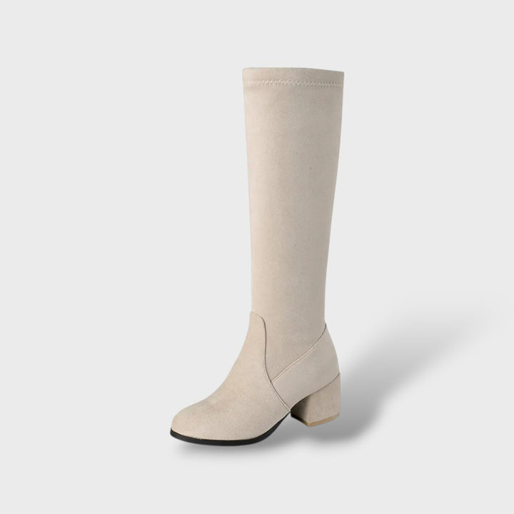 Botas Altas con Tacón Grueso y Cremallera Lateral