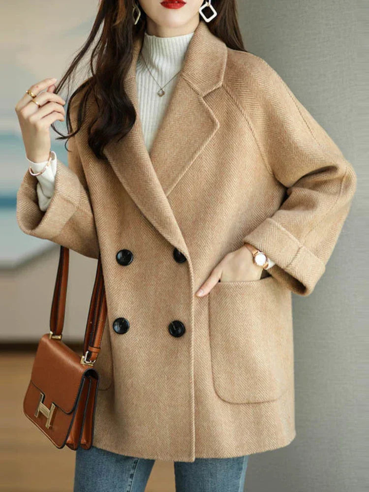 Abrigo Cruzado de Lana Premium