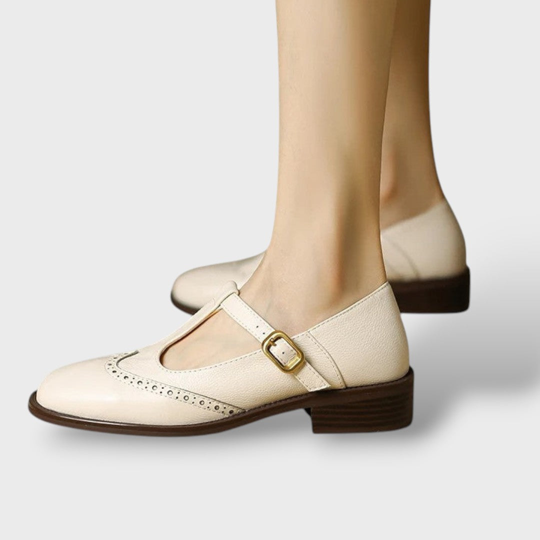 Sandalias Ortopédicas Mary Jane Piel Brogue