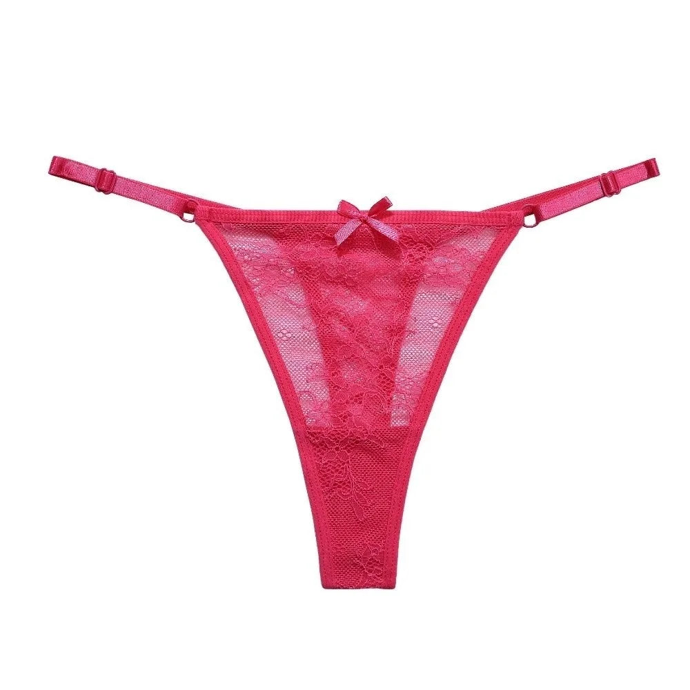 Tanga Malla Encaje Lazo Ajustable