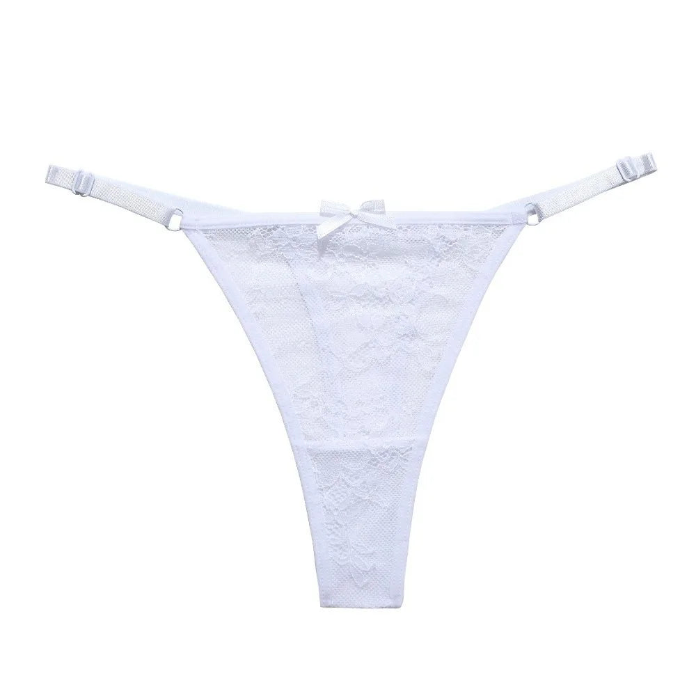 Tanga Malla Encaje Lazo Ajustable