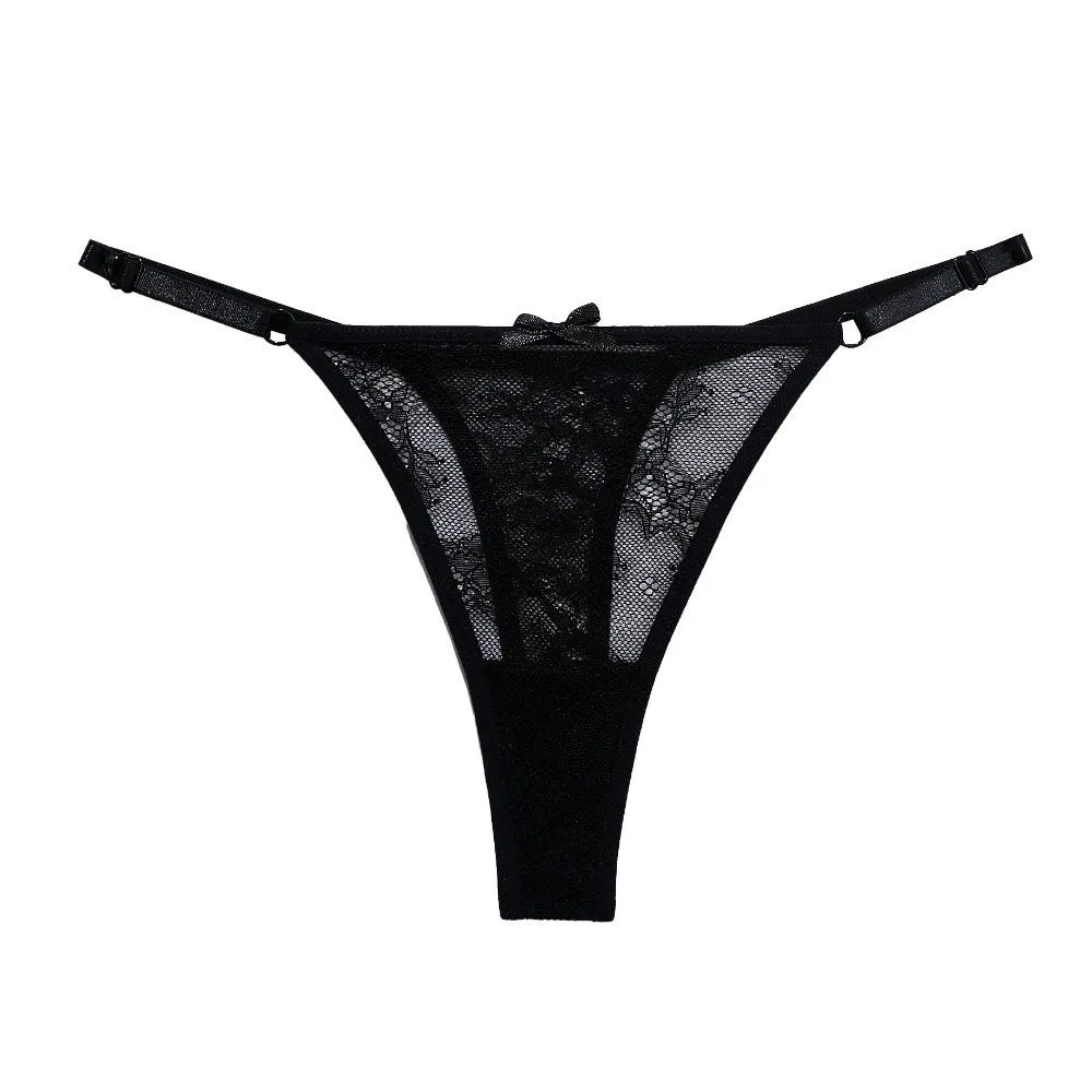 Tanga Malla Encaje Lazo Ajustable