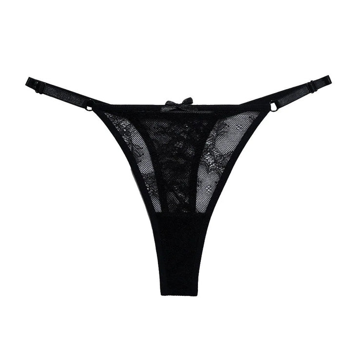 Tanga Malla Encaje Lazo Ajustable