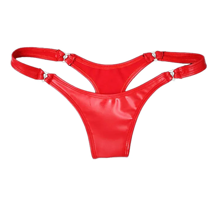Tanga Efecto Cuero Tirantes Ajustables