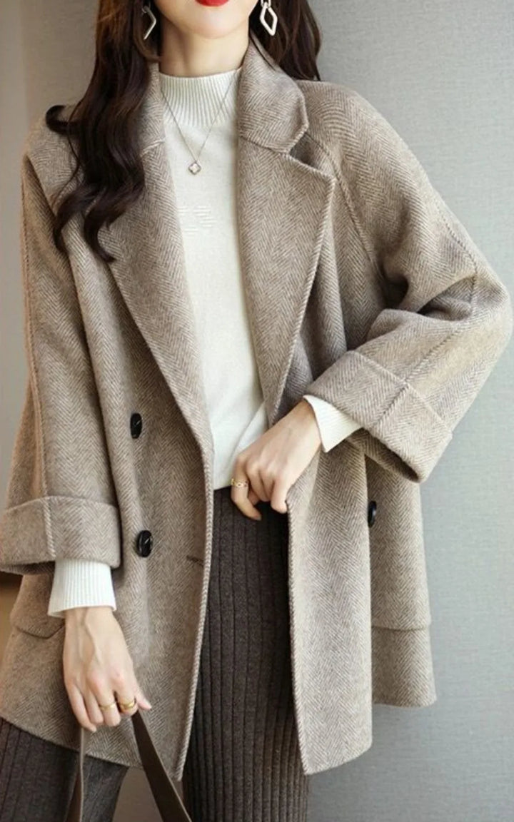 Abrigo Cruzado de Lana Premium