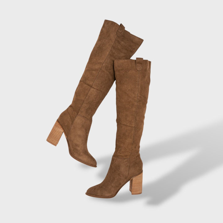 Botas Slouch Mujer Ante con Tacón
