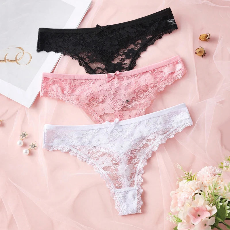 Pack 3 Tangas Encaje Floral