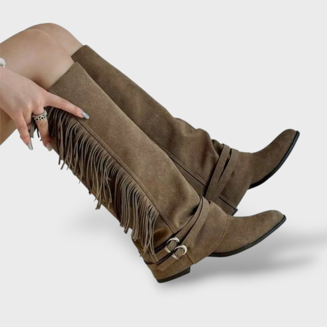 Botas altas de ante con tacón