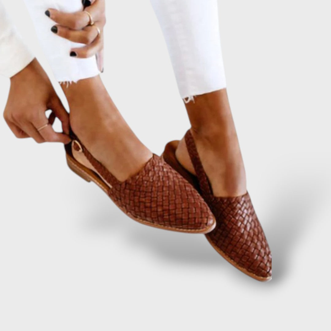 Sandalias slingback trenzadas mujer