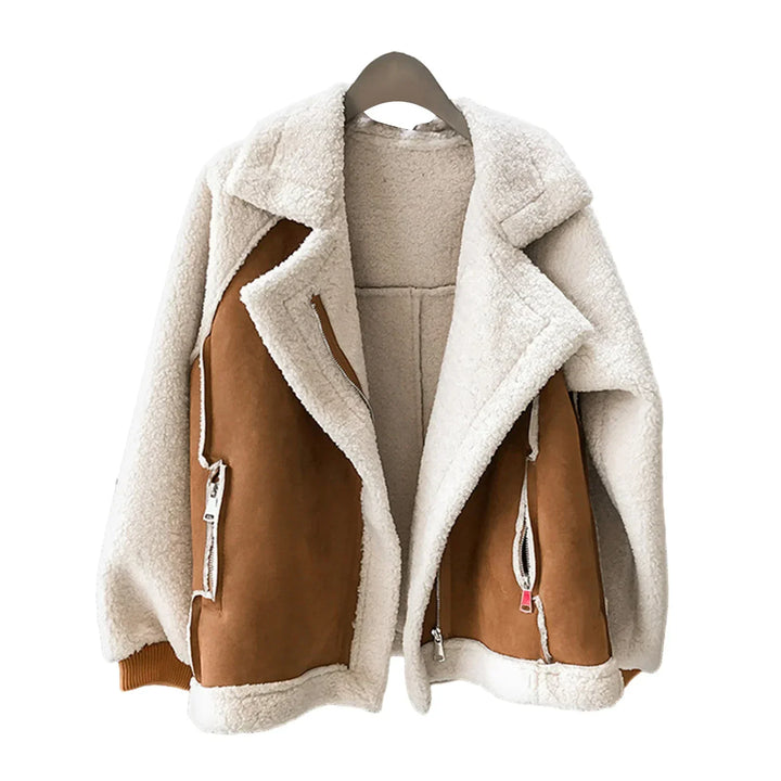 Chaqueta de borreguito con cremallera