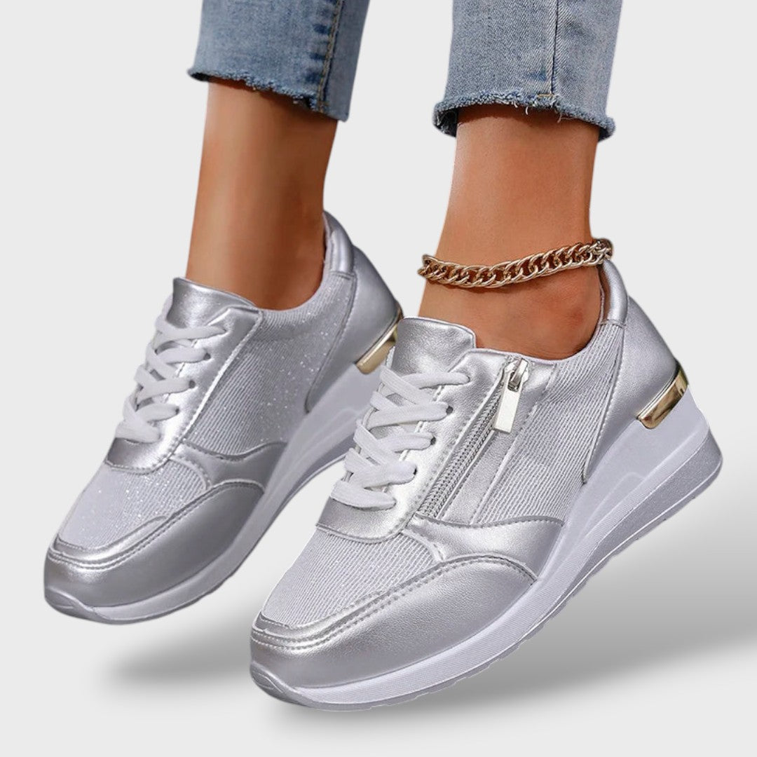 Zapatillas Plataforma Metalizada Mujer