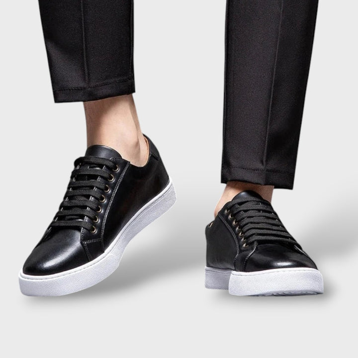 Zapatillas Piel Negra Hombre